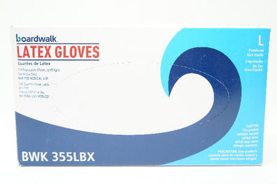 Boardwalk BWK355LBX Latex Powdered Gloves L - Box of 100